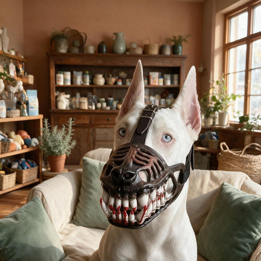 Hell Hound Dog Muzzle — Spooky Skeleton Halloween Mask