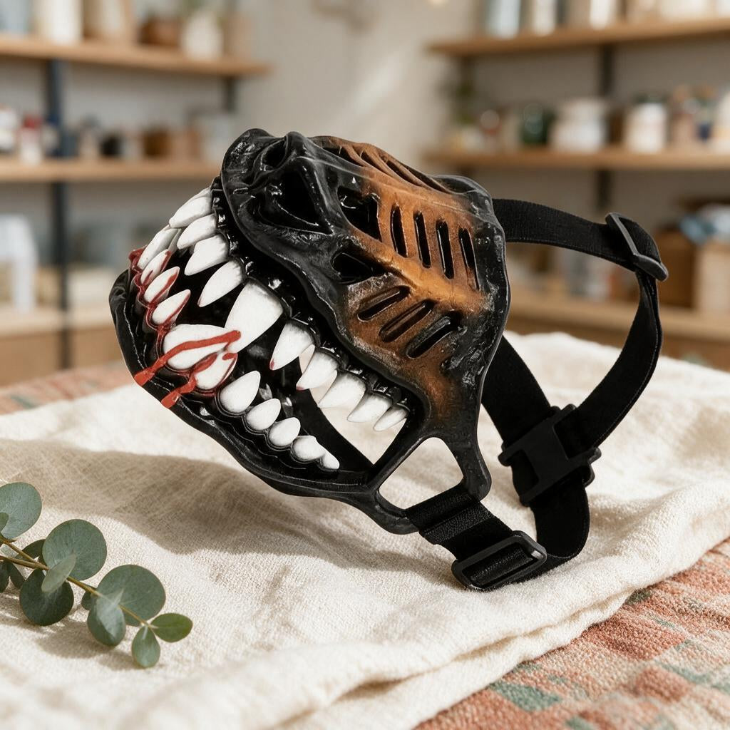 Hell Hound Dog Muzzle — Spooky Skeleton Halloween Mask