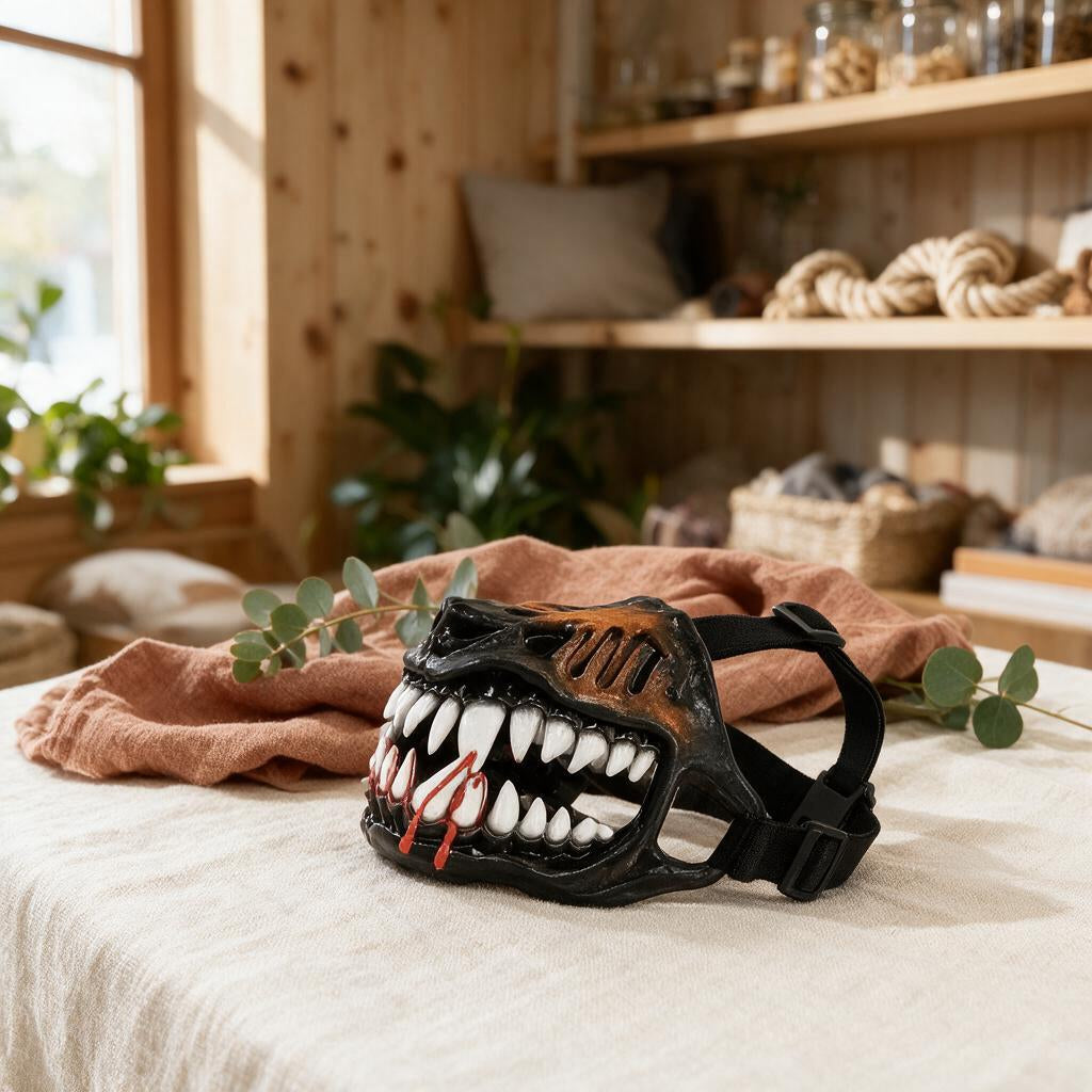 Hell Hound Dog Muzzle — Spooky Skeleton Halloween Mask