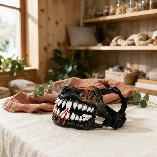 Hell Hound Dog Muzzle — Spooky Skeleton Halloween Mask