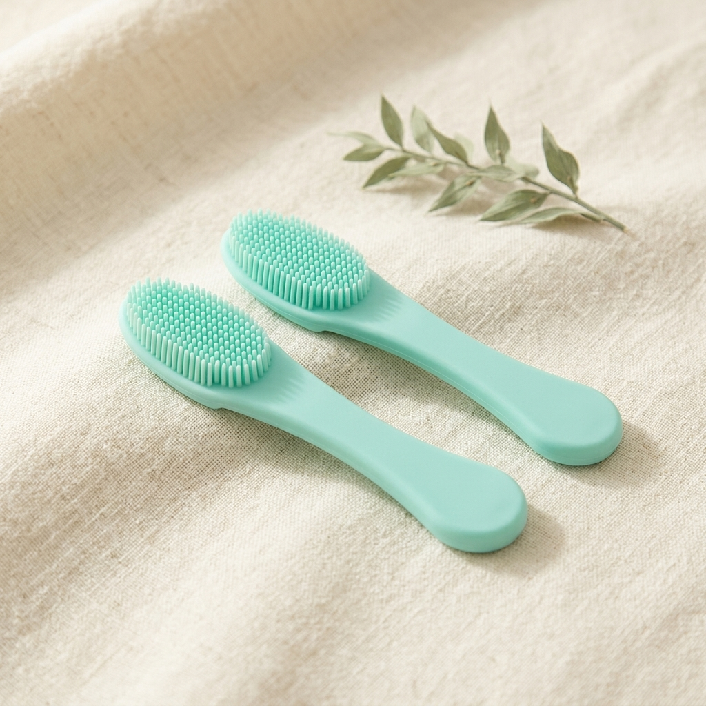 PetRoost cat chin cleaning brush — mint green pair